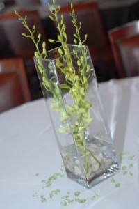 wedding centerpiece with dendrobium orchids