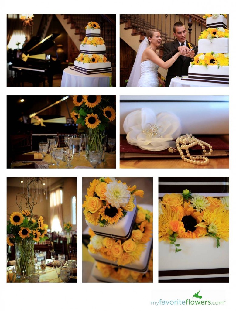 tall wedding centerpiece with Sunflowers