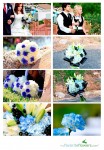 Black,white and blue bridal bouquet