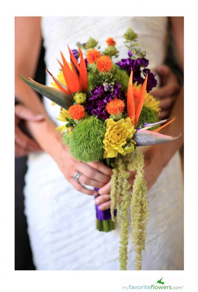 Unique fall bridal bouquet with unusual flowers