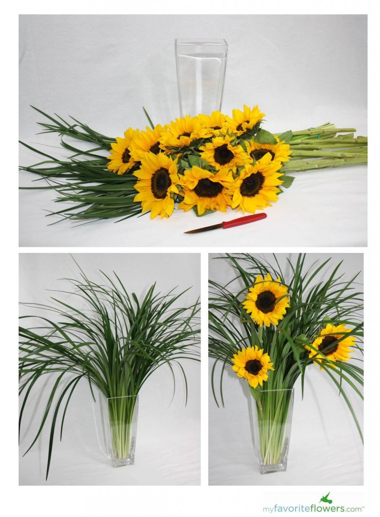 easy step by step diy sunflower arrangement